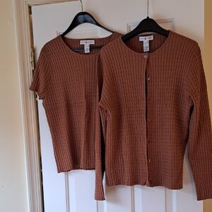 Silk/cashmere blend Saks Fifth Avenue twin set